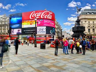 Advertising billboards in Picadilly Circus